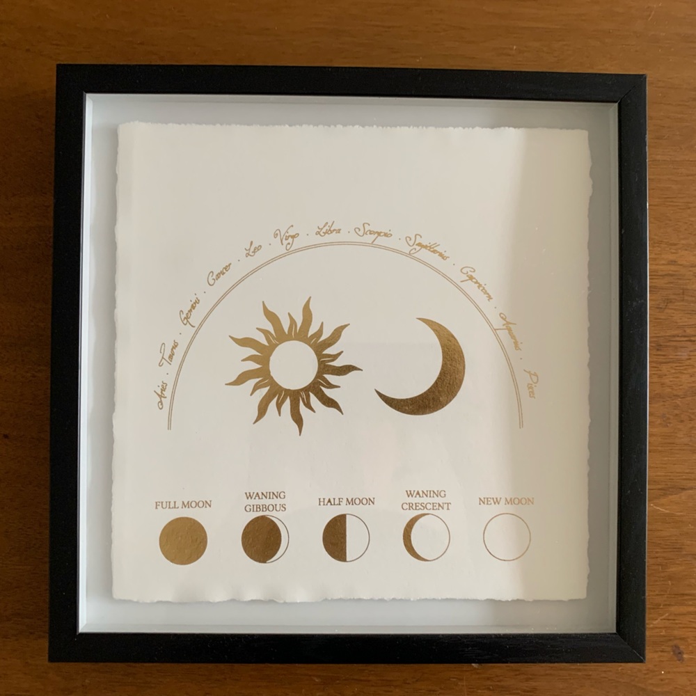 ❗️SALE❗️ Art // Gold Astrology Moon Phases